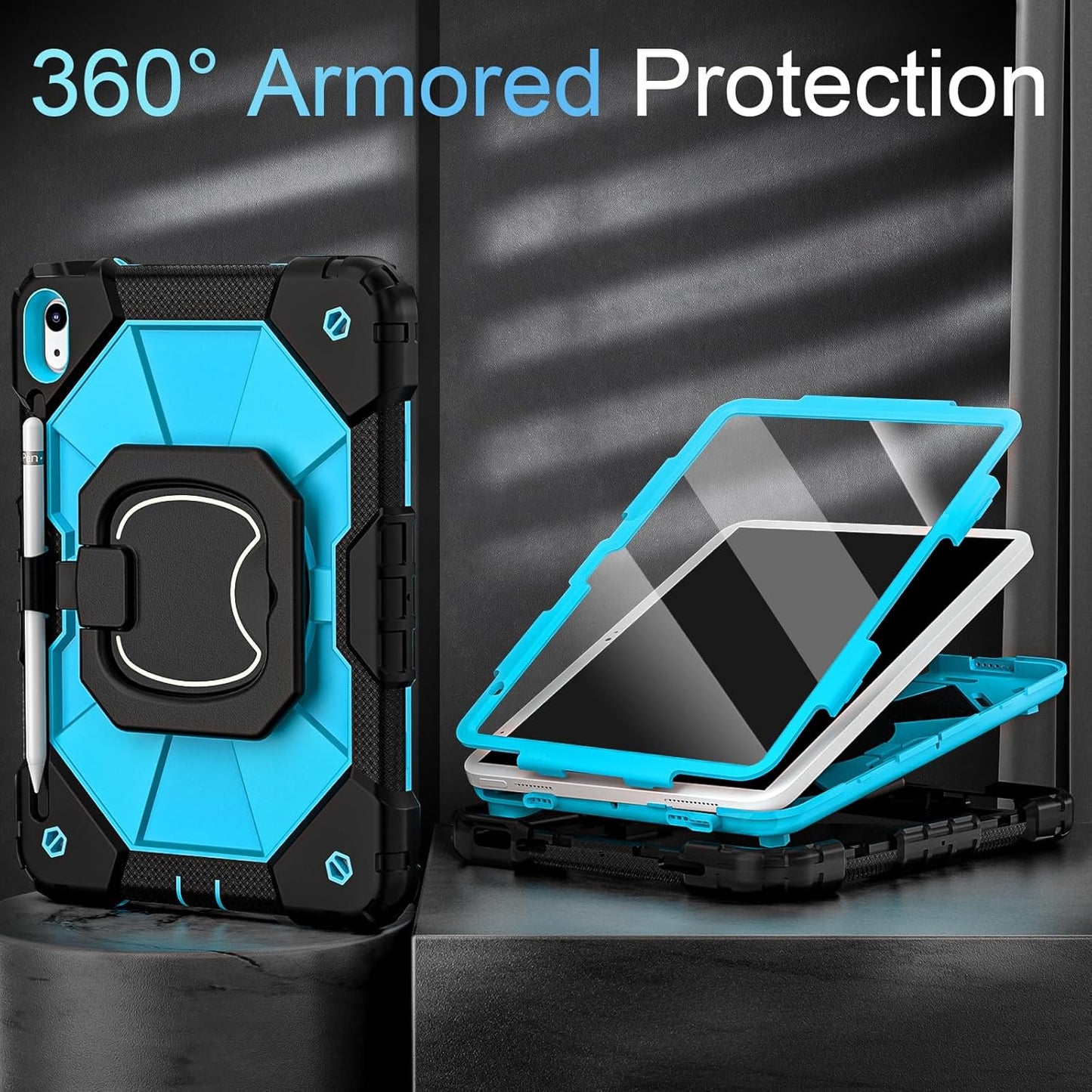 Auizotl (A16)11th /10th 11/10.9 Inch 2025/2022 10th Case for iPad Generation with Screen Protector Rotating Stand