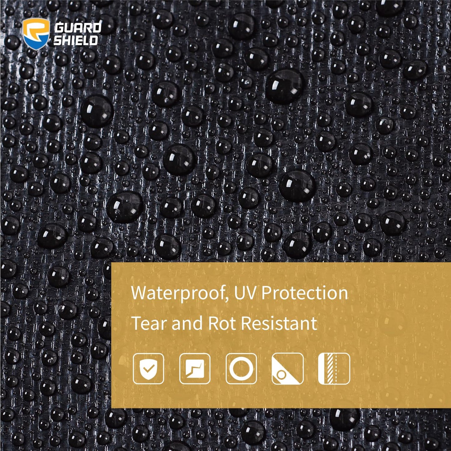 GUARD SHIELD Tarps Heavy Duty Waterproof 20x40 Feet Black Poly Tarp Cover Square Outdoor Thick UV Resistant Tarpaulin with Grommets 10mil