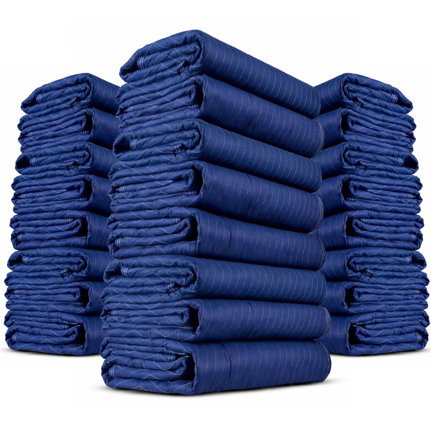 US Cargo Control Moving Blankets Heavy Duty 72"x80" 24-Pack (43 lbs/doz), Packing Blankets for Moving Furniture, Shipping, and Storage, Lightweight Quilted Furniture Pads, Tough Blue Polyester