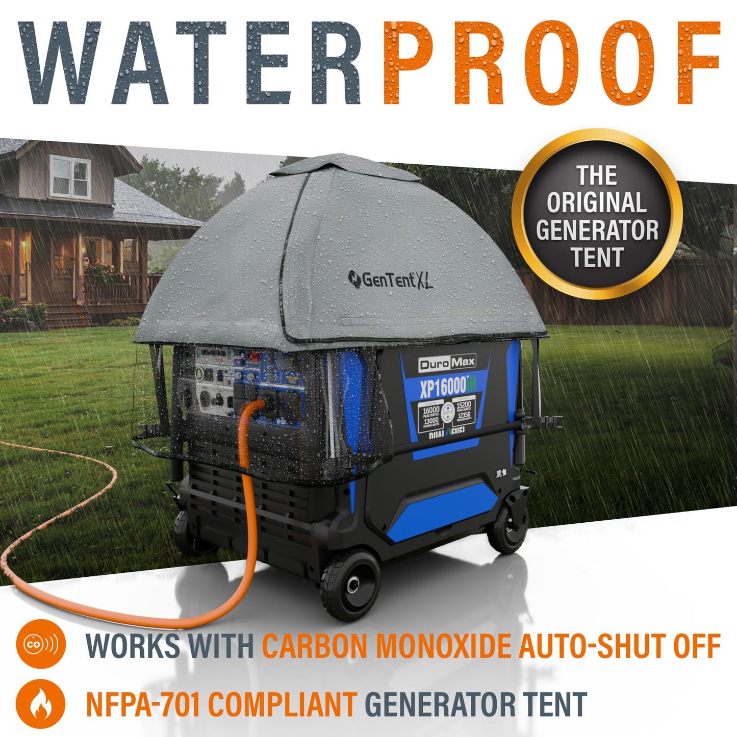 GenTent XL Inverter Running Cover – Generator Tent for Larger Encased Inverters (Gray, XL - Standard)