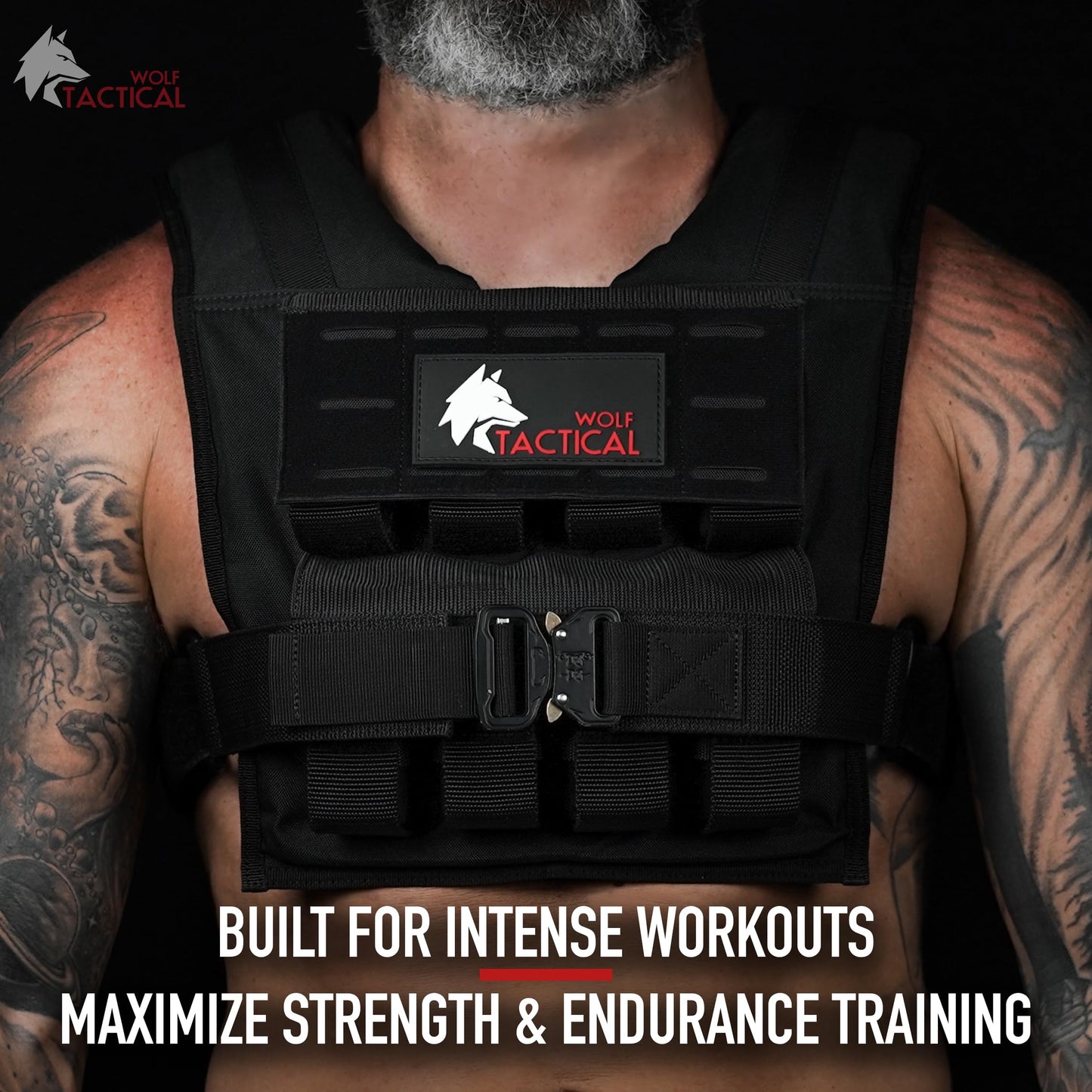 Wolf Tactical Men’s Weighted Vest - 35 lb Strength Training Weight Vest for Workouts