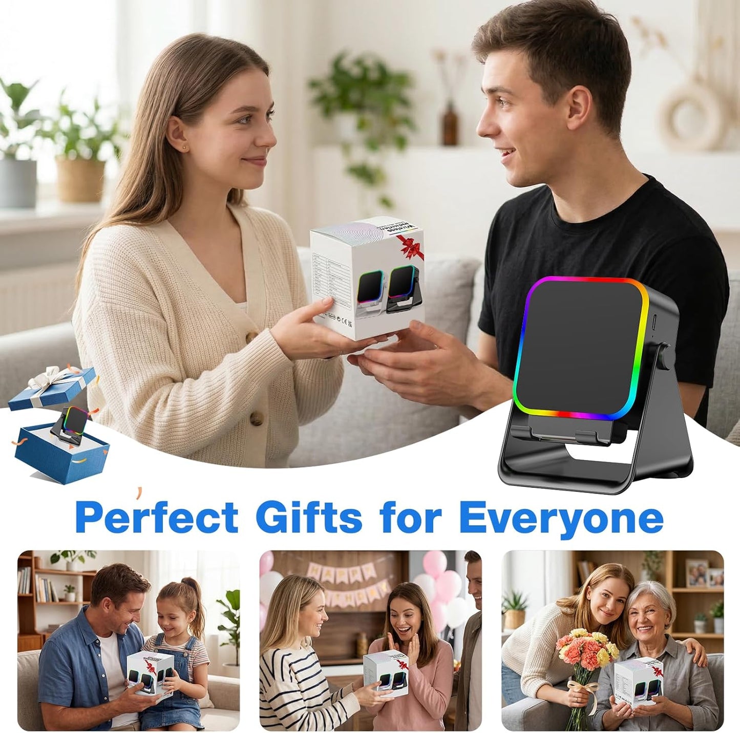 TARKARI 5 1 360 Wireless Induction Speaker, in Bluetooth Speaker, Emergency Charging Rotation Cell Phone Stand