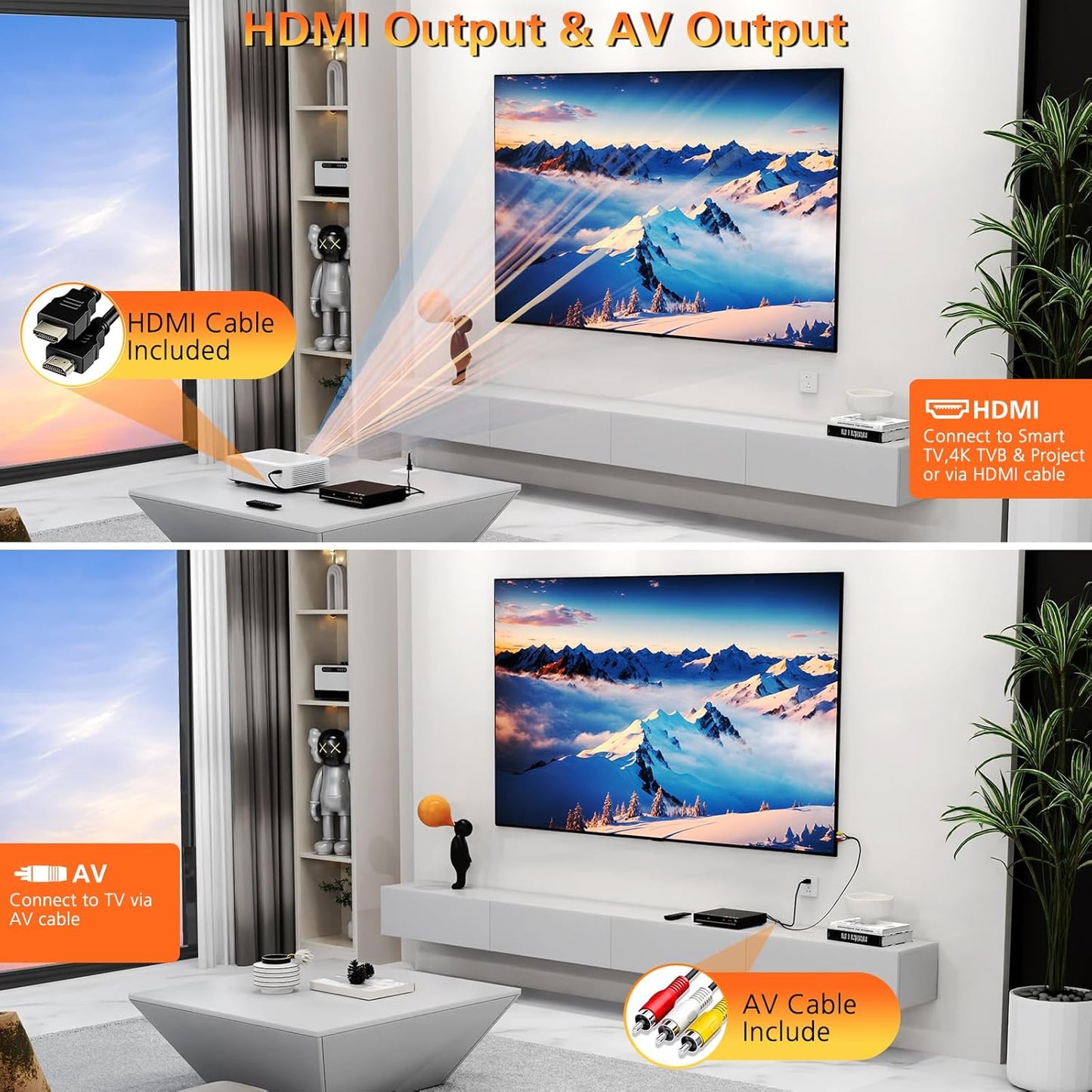 Wxjwyt 1080p Region Free DVD Player with HDMI Upscaling, Compact Multi-Format CD/DVD/USB Player for Smart TV, Plays All