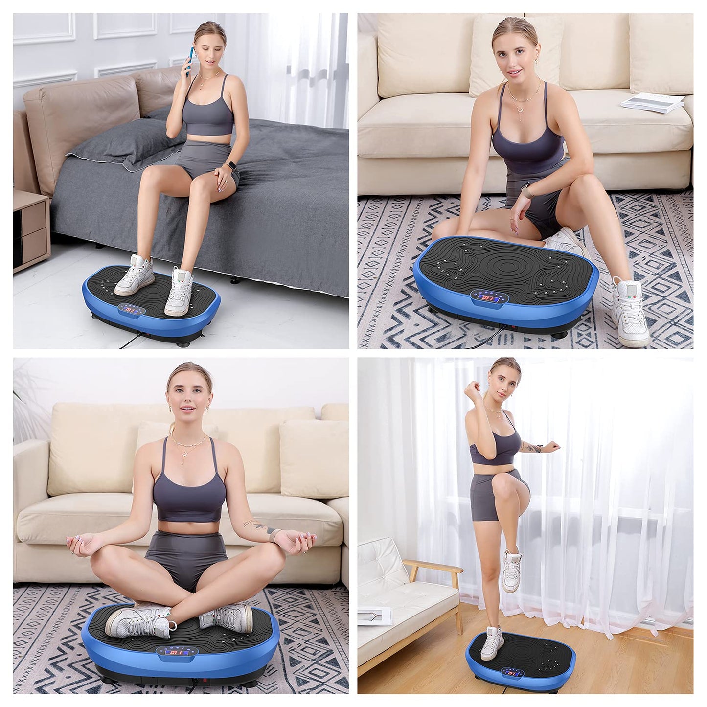 AXV Vibration Plate Exercise Machine Whole Body Workout Music Vibrate Fitness Platform Lymphatic Drainage Machine for Weight Loss Shaping Toning Wellness Home Gyms Workout