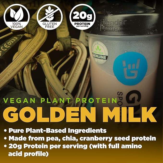 Gnarly Nutrition Golden Milk Vegan Protein Powder ??Plant-Based Powder for Shakes ??Dairy-Free, Non-GMO, Gluten-Free ??28.2 oz