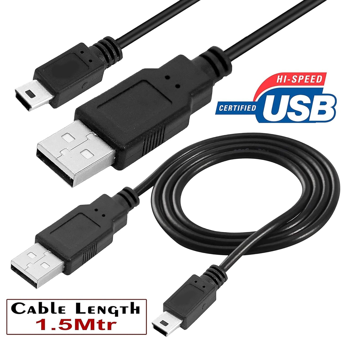 10 Pack 2.0 5 MP3 Player(150cm 5Feet 1.5M) SaiTech IT USB A to Mini pin B Cable for External HDDS/Camera/Card Readers/