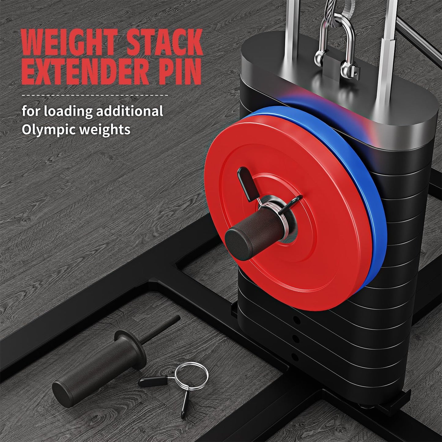 CXPZLLBNHH Weight Stack Pin, Gym Pin with Spring Clip Collar, Weight Pins for Weight Stack Machine, Weight Stack Extender Pin Strength Training Equipment for Commercial Gym and Home Gym