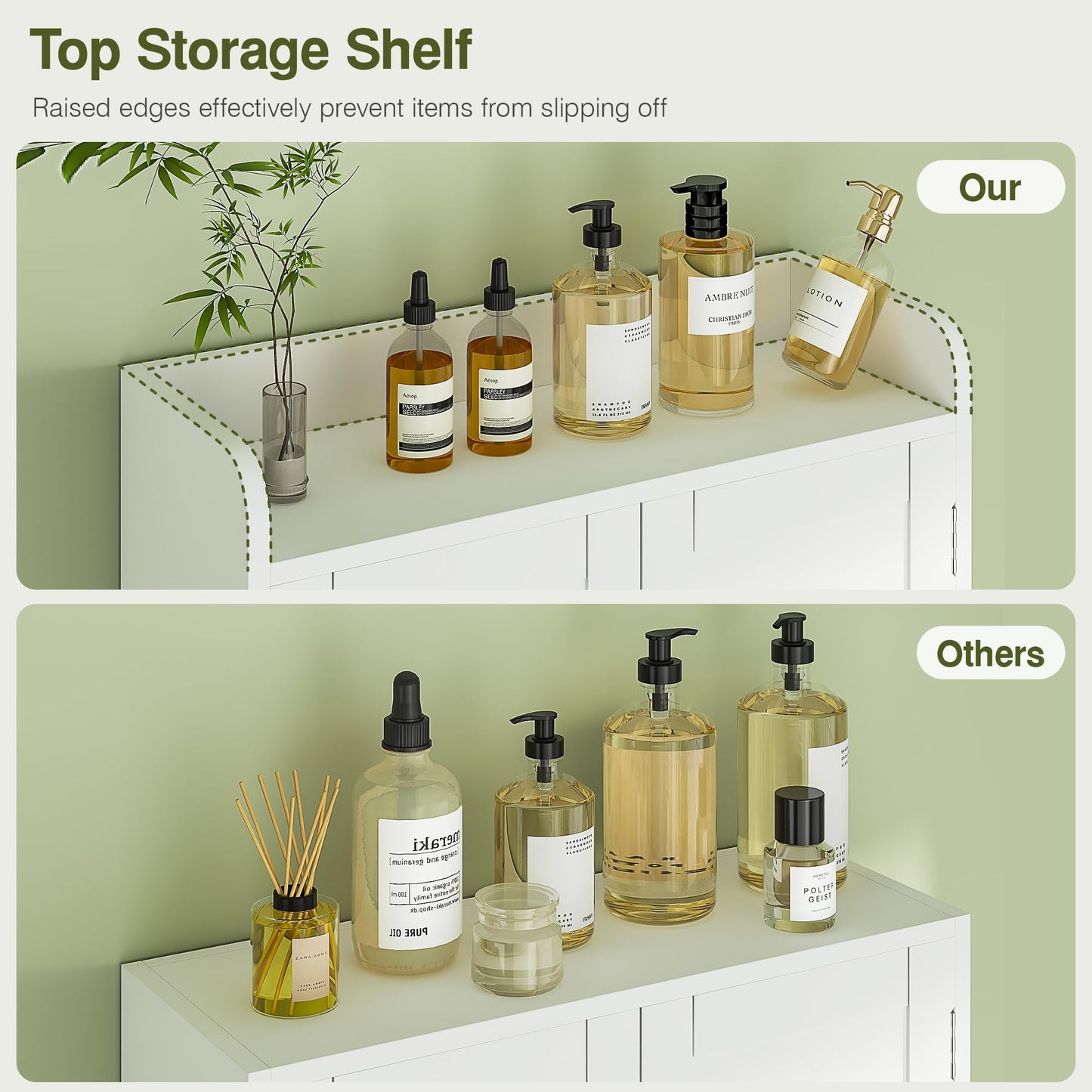 VECELO Bathroom Wall Cabinet, Wall Mounted Medicine Cabinet, Space Saver Storage Cabinet with Towel Bar for Bathroom Laundry Room Kitchen