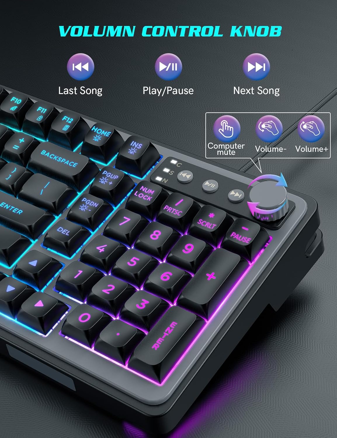 Trueque 14 26-Key Gaming Keyboard and Mouse Combo - RGB Backlit Lighting Effects, USB Wired Computer Keyboard