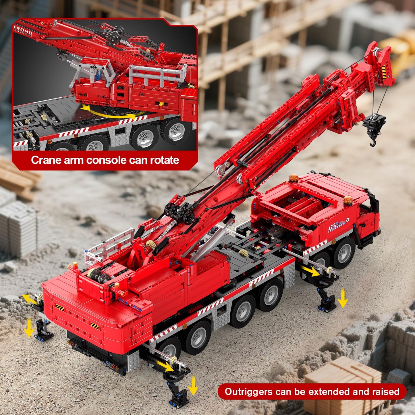 Mould King Engineering Crane Building Sets, 17065 Large Vehicles Crane Model Kits, APP Programmable Construction Vehicle Building Kits for 14+ Adult Collections Enthusiasts(4566 PCS)