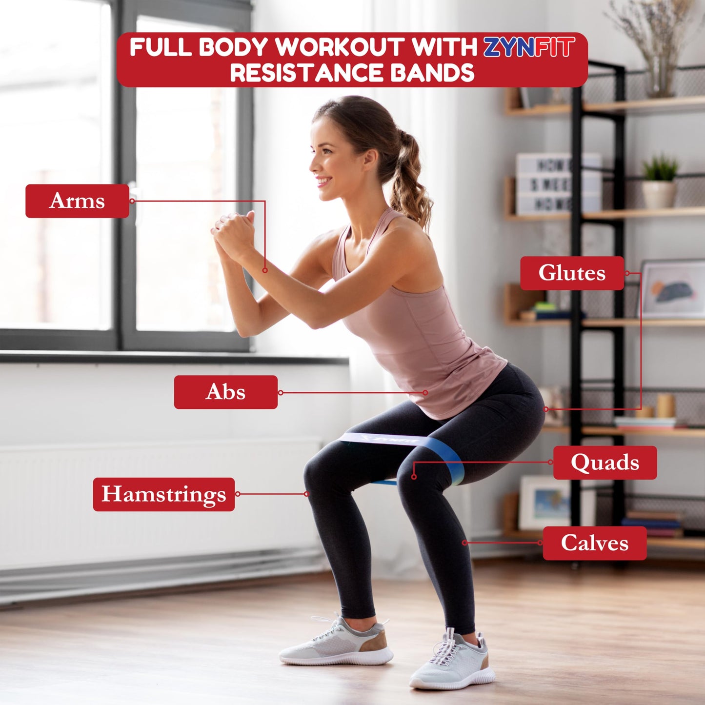 ZYNFIT Resistance Bands for Women, Exercise Bands, Resistance Bands for Working Out, Workout Bands, Physical Therapy Bands, Pilates Bands, Booty Bands for Women,
