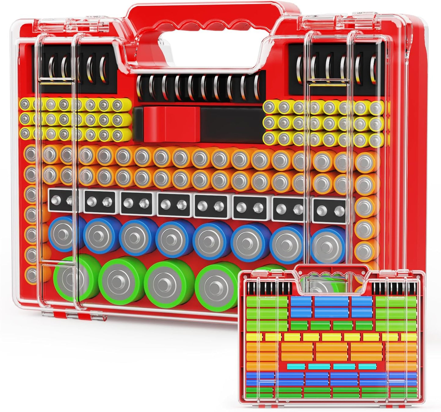 Molutsody 260 Pack) Battery Organizer Storage Holder Box Case with Tester, Stores & Protects Up to Batteries