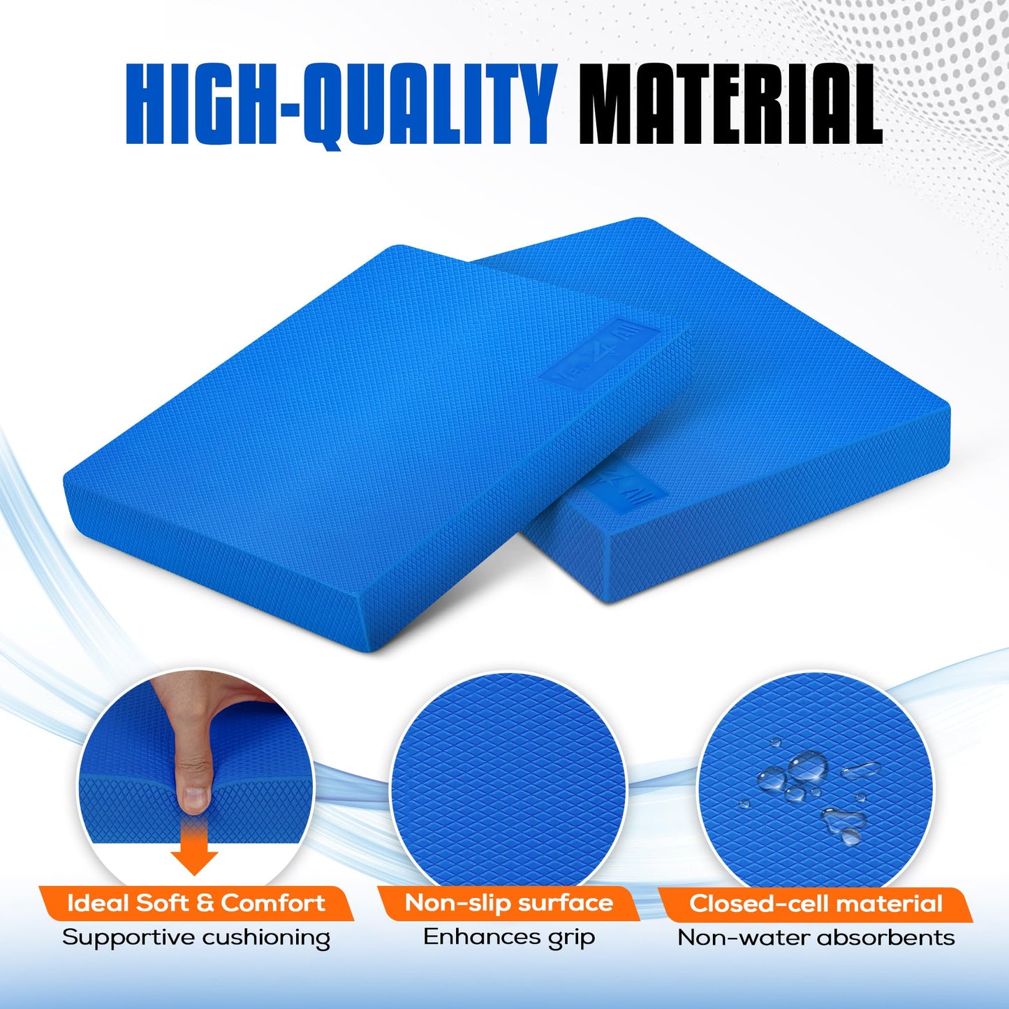 Yes4All Balance Pad, Nonslip TPE Foam Balance Pad with Upgraded Sizes - L, XL, XXL Balance Mat for Fitness, Yoga & Stability Training - Multicolor Options - L, Blue
