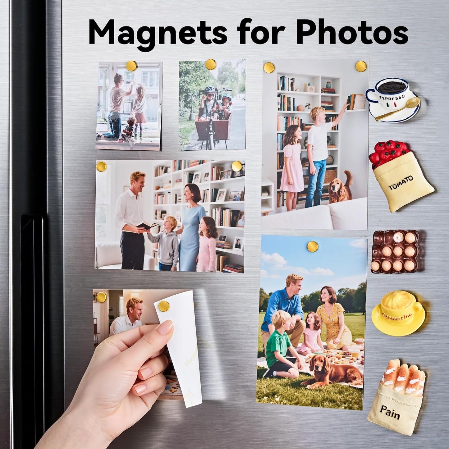 SMARTAKE 45 Pcs Neodymium Refrigerator Magnets - Small Round Office Magnets for Home & Kitchen (Gold)