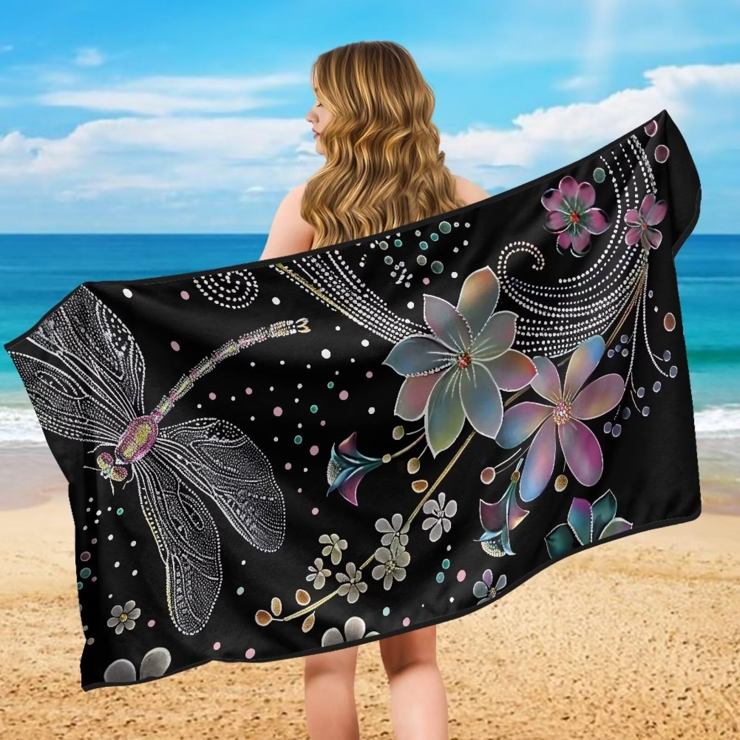 Horeset Aesthetic Dragonfly Sports Car Towel Seat Protection Workout Outdoor Activities Car Seat Cover Towel Easy Installation Seat Covers for SUV Trucks Cars Sedan Van