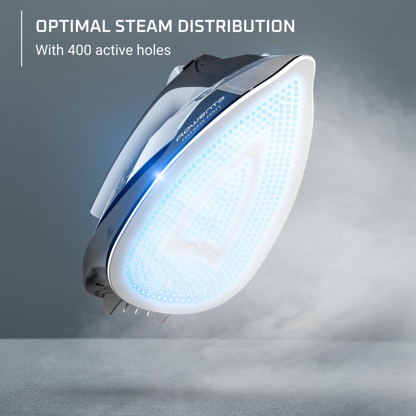 Rowenta Freemove Cordless Iron with Steam, 1600 Watts, Stainless Steel Soleplate, Rapid Heating, Portable Steamer for Clothes, Rechargeable for Wireless Ironing, Handheld Steamer Iron, Blue, DE6730