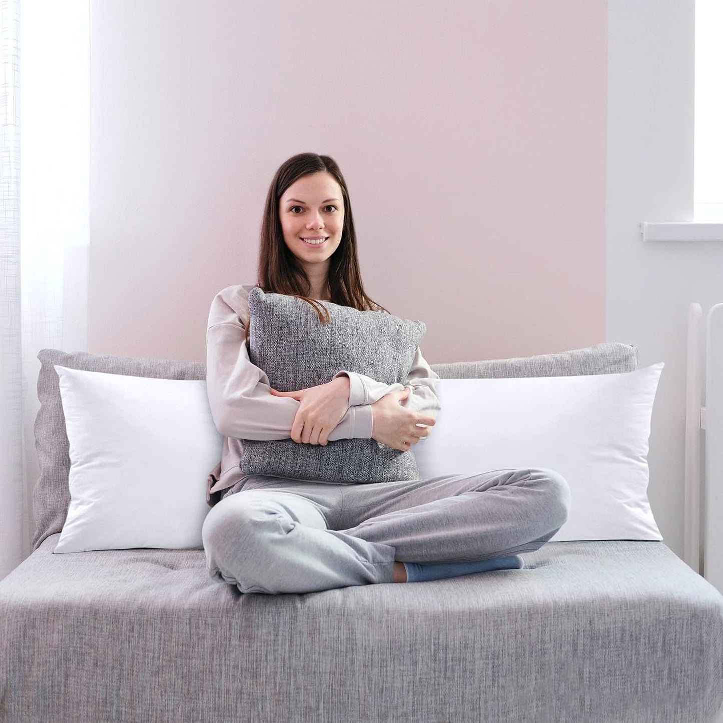 Utopia Bedding Full Body Pillow - Long 20 x 54 Inch Pillow Insert for Side Sleepers - White