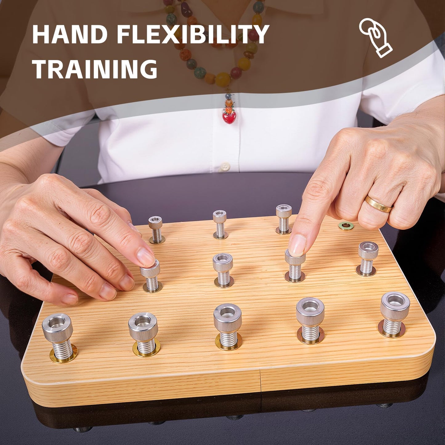 2026 Upgraded Wooden Finger Pegboard | Professional Occupational Therapy Tool for Adults | Hand Rehabilitation Equipment to Boost Fine Motor Skills (Stroke Therapy Compatible)