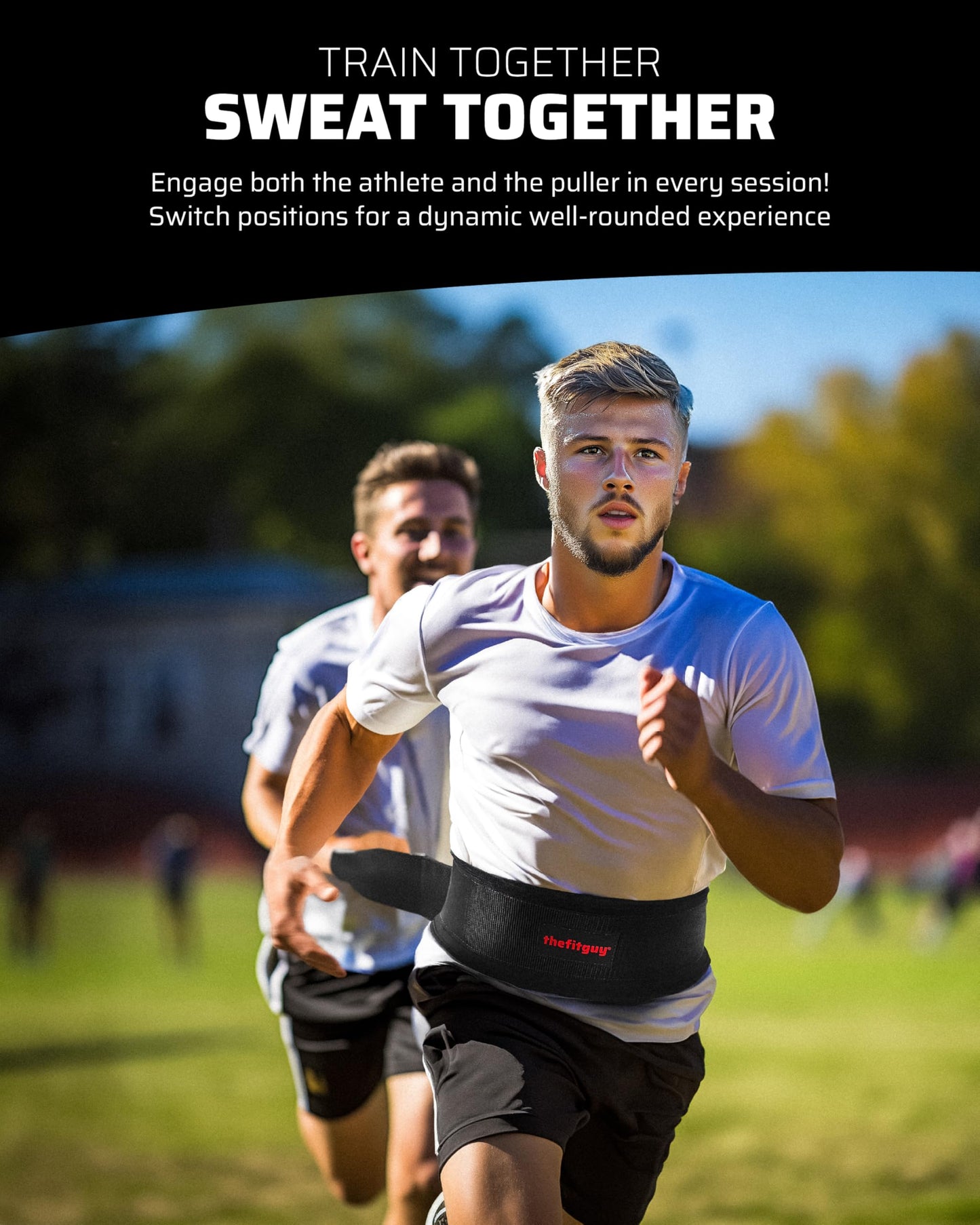 THEFITGUY Sprint & Lower Body Power Bundle – Coach Resistance Belt and Squat Belt