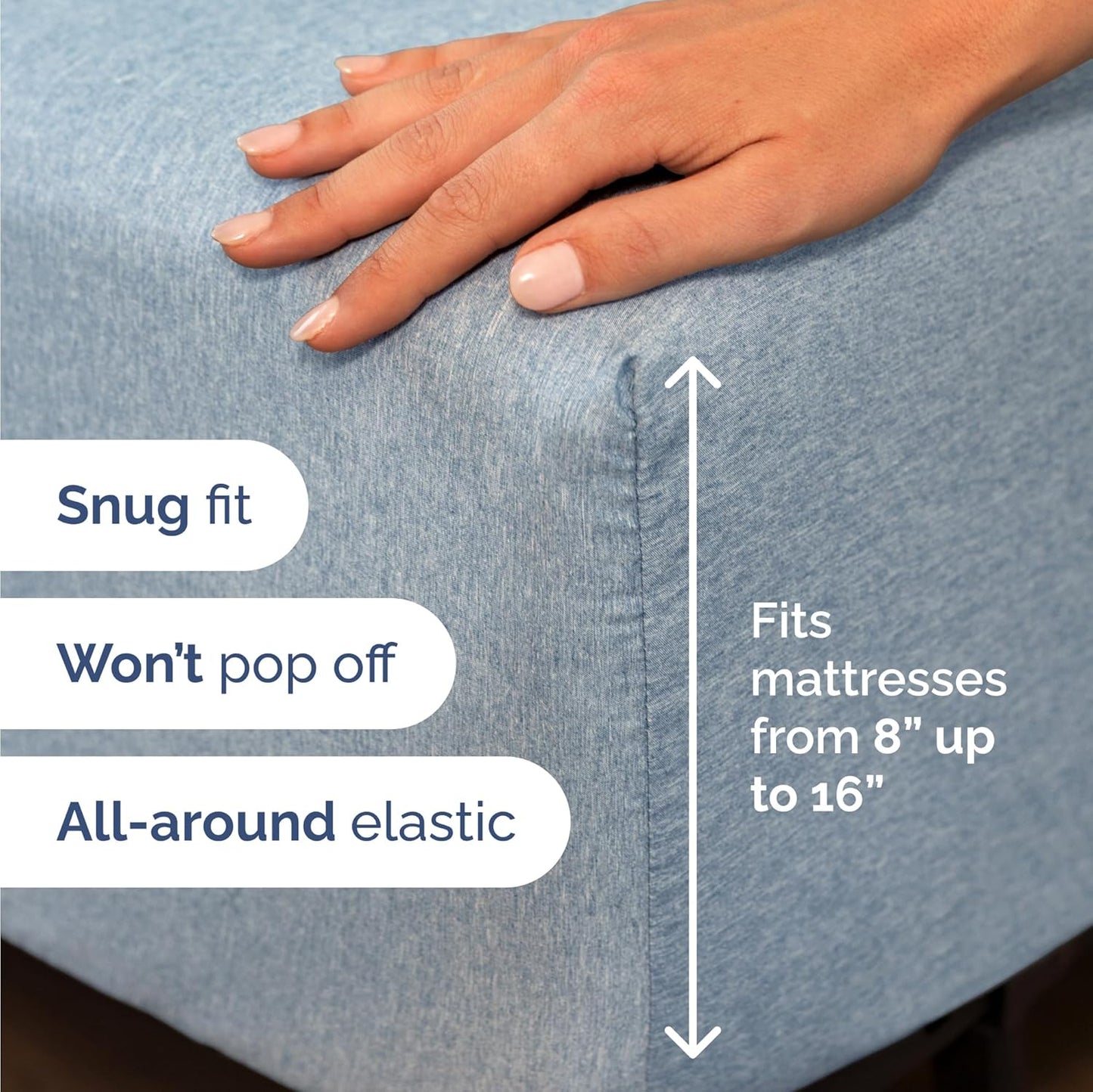 Skiennix Twin Size 3-Piece Sheet Set - Comfy Cooling Bed Sheets | Hotel Luxury Bedding - Soft, Deep Pockets, Blue