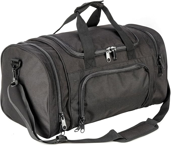 Gym Duffel Bag for Men Sports Duffel Bag with Shoe Compartment (BLACK-Model A)