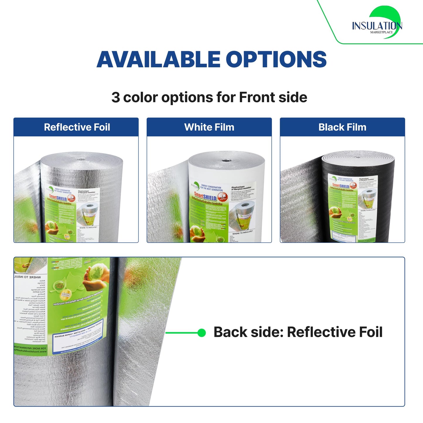 SmartSHIELD -5mm 48''X50ft R17 Reflective Insulation Roll, Foam Core Radiant Barrier, Thermal Insulation - FOIL / FOIL
