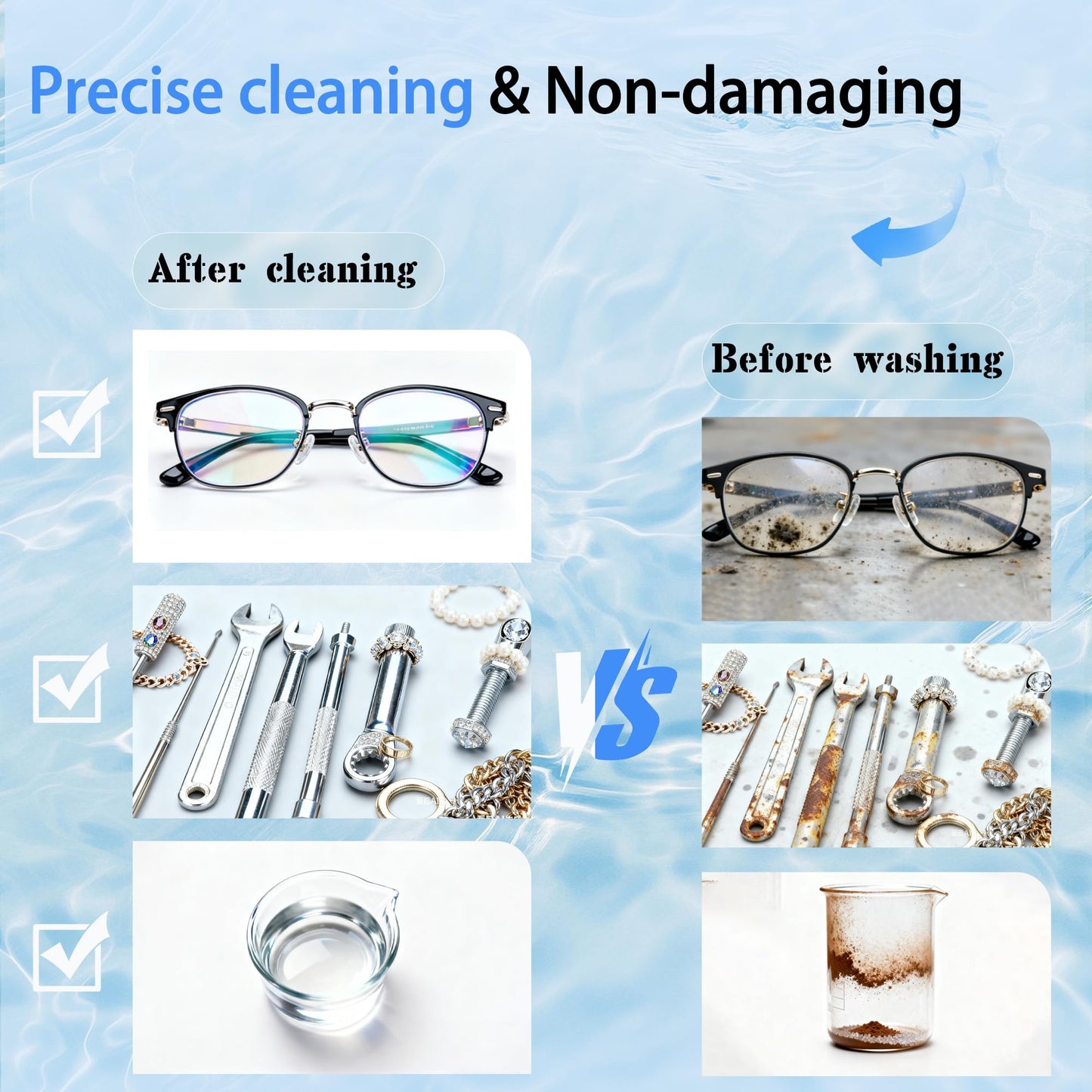 VUA 6L Commercial Ultrasonic Cleaner with Digital Timer & Heater, Professional Ultrasonic Parts Cleaner, Ultra Sonic Cleaning Machine with 300W Heated Cleaner for Glasses Industrial Parts Tools Lab