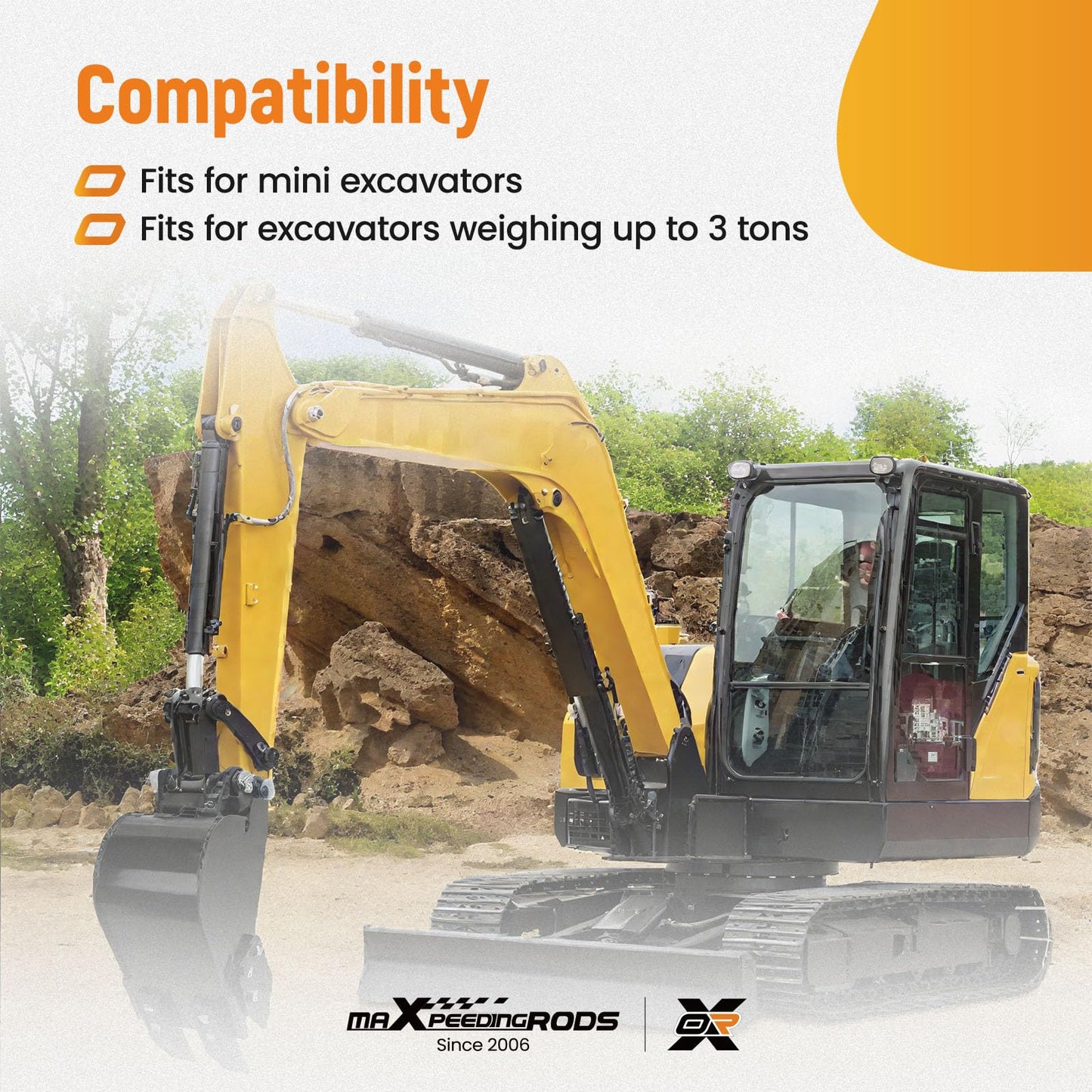 maXpeedingrods Mini Excavator Bucket, 7.87" Narrow Digging Bucket, Hole Diameter 0.98in, 200mm Excavator Attachments Bucket Metal Trenching Digger with Metal Teeth