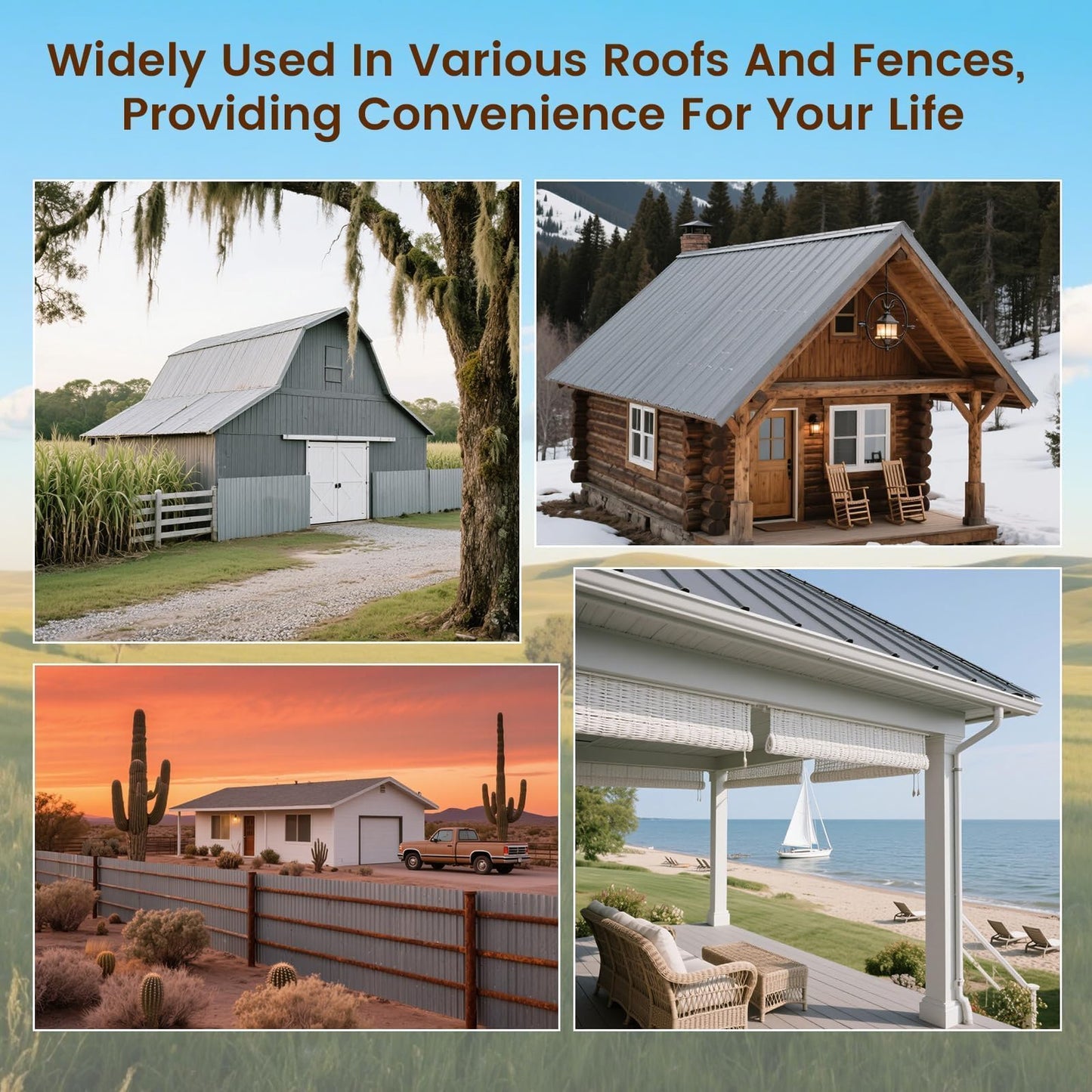 18 Pcs Metal Roofing Panels, L43.3×W17.72 Inch Corrugated Galvanized Roofing Panels Metal Siding Panels with Steel Screws for Pergola, Gazebo, Shed, Outdoor Storage, Chicken Coop, Patio,Garages (Grey)
