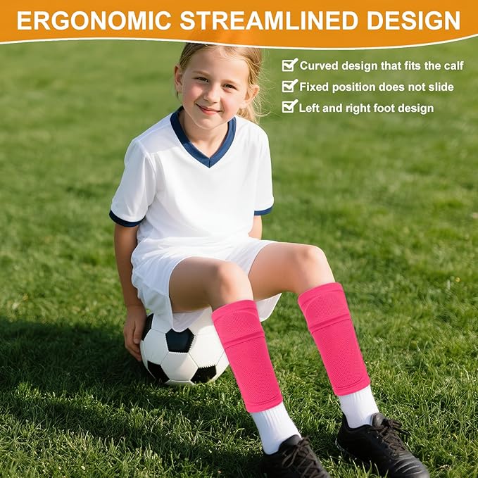 Shin Guards Soccer Kids 2025 Version High-Density Foam Soccer Shin Guard with Sleeves Shin Protective Pads for Kids Daily Practice School Competitions Outdoor Play