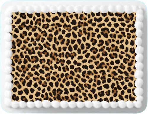 Edible Cake Topper - Leopard Print Design | Easy to Cut 8.5 x 11 Inch Decoration