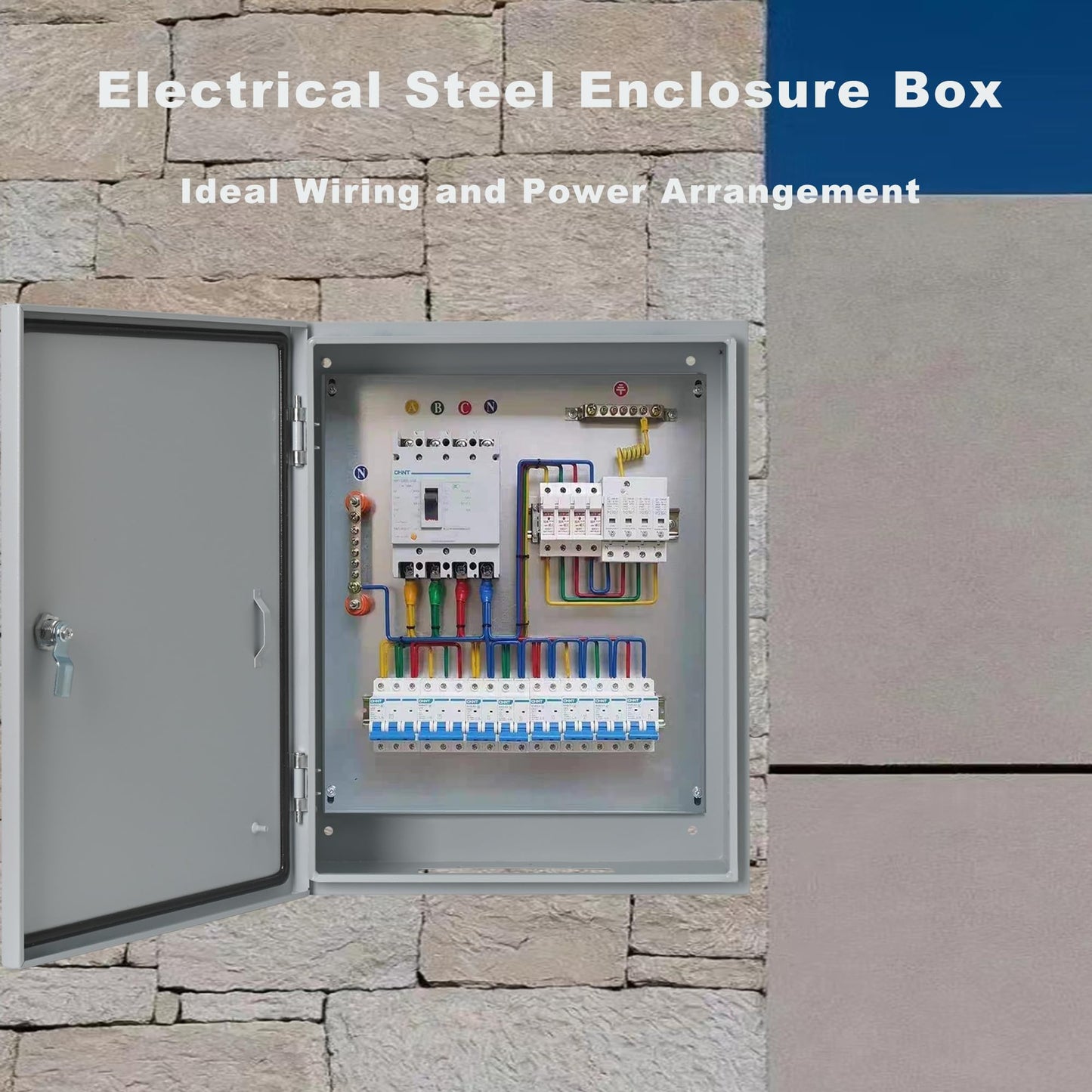 Waterproof Electrical Enclosure 24 x 24 x 8'', Outdoor Electrical Box Weatherproof, Electrical Junction Box with Reinforced Lock