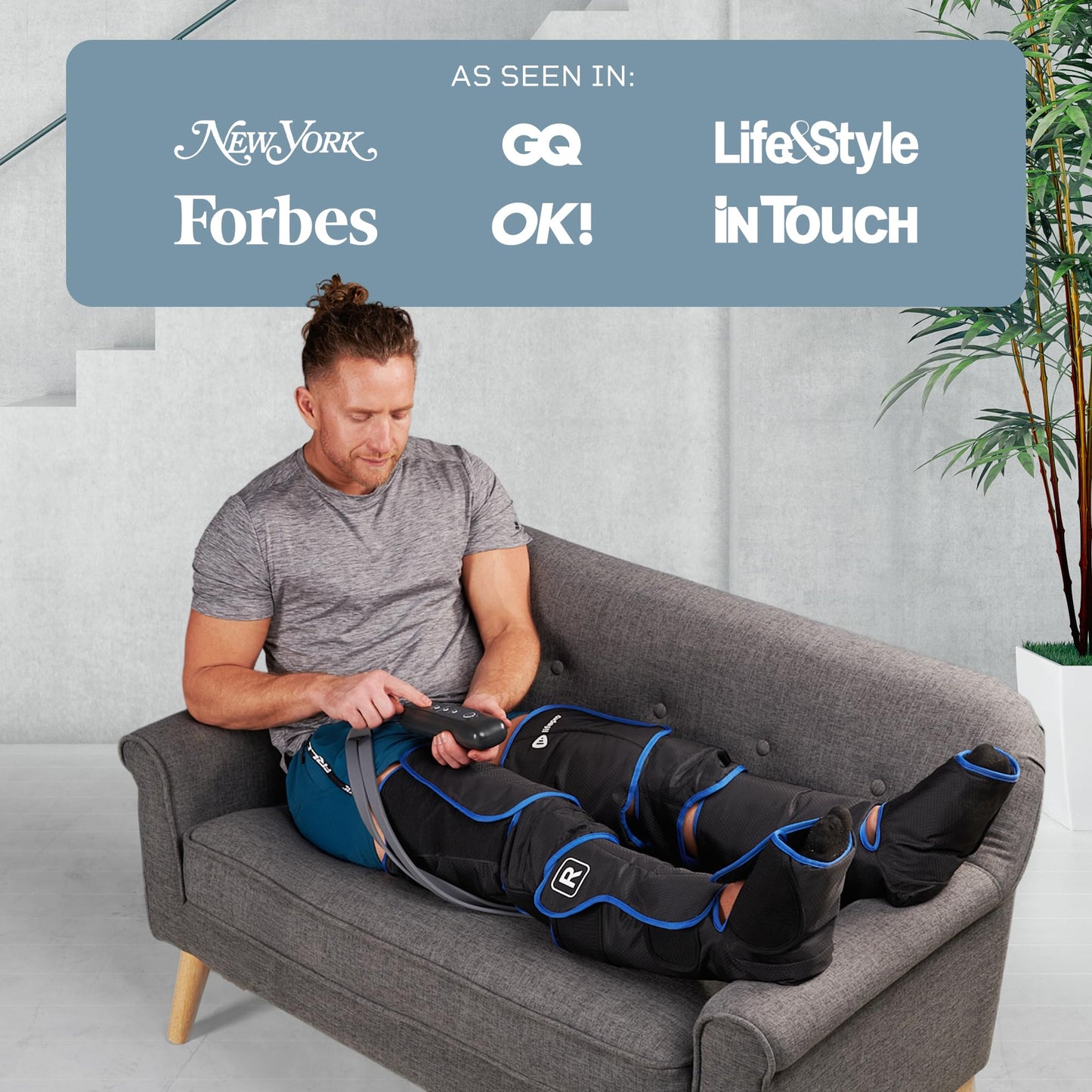 LifePro Leg Massager for Circulation and Pain Relief -Certified Leg Compression Massage Boots with Heat, Foot and Calf Massage, Recovery Machine with 5 Modes and 2 Extension Wraps
