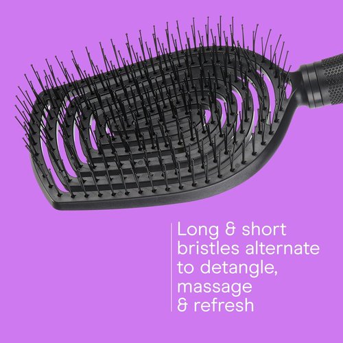 Conair Scalp Care Detangling Hairbrush - Curly Hair Brush & Scalp Massager - Black Onyx