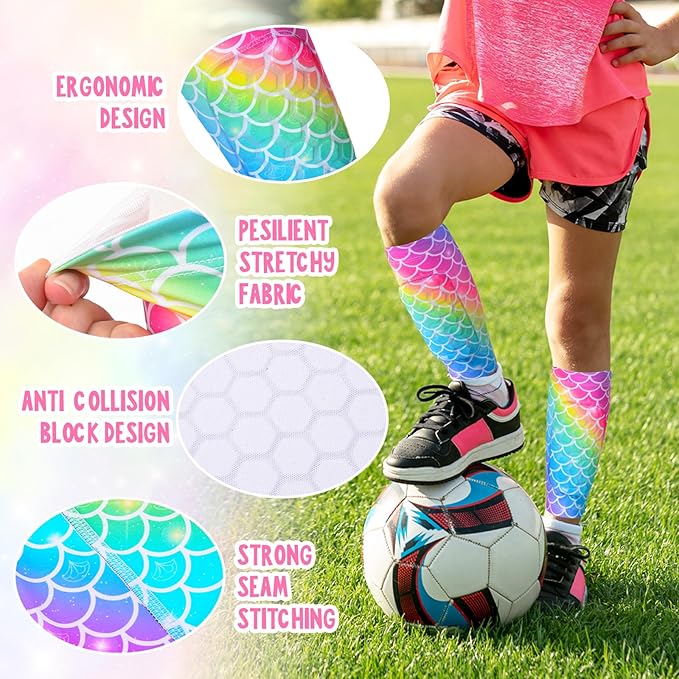 Shin Guards Soccer Kids Girls, Shin Pads Shin Guard Protection Kids Girls Toddler, Calf Compression Sleeve with Honeycomb Pads for Kids 3-9 Years Old Girls Toddlers