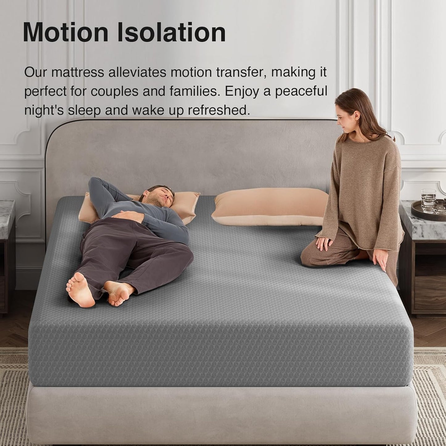 Novilla King Size Mattress - 12 Inch Memory Foam for Cool Sleep & Pressure Relief | CertiPUR-US Certified