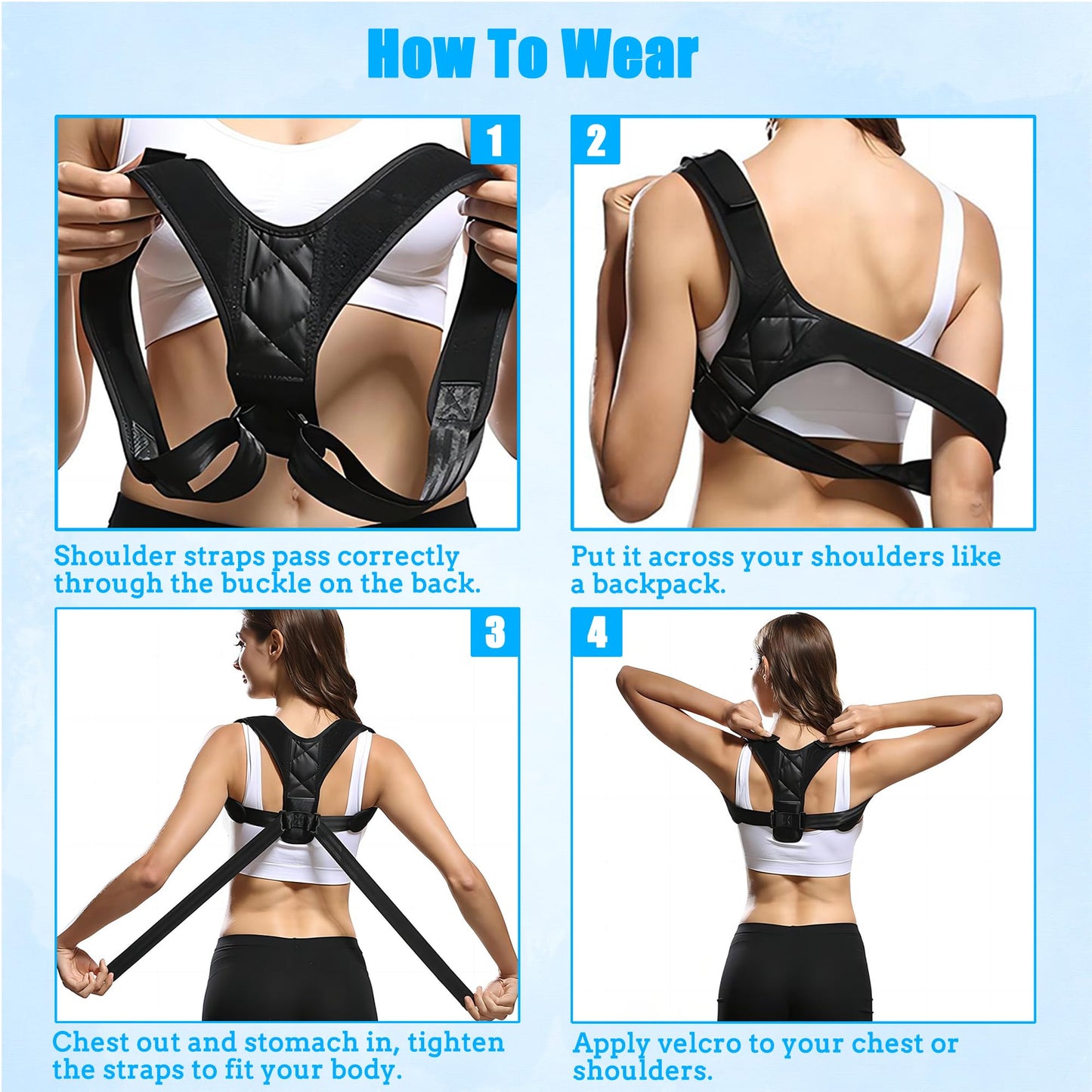 HVRCRK Posture Corrector for Men And Women - Thin & Invisible Back Brace for Posture - Adjustable Back Support Brace - Relieve Upper Back Discomfort & Regain Confidence, L(38-48inch) 1PCS