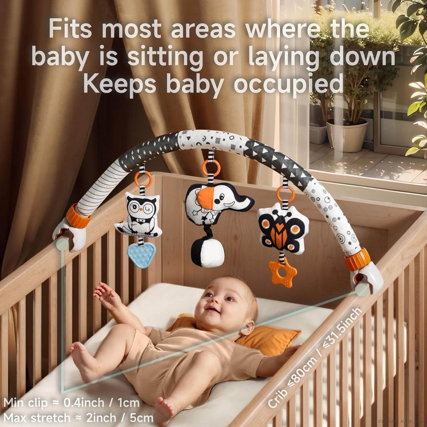 TUMAMA Baby Car Seat Toys - Sensory Hanging Rattle Arch with Musical Features | For Infants 0-6 Months