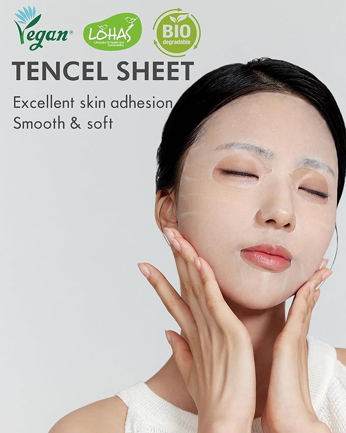 DERMAL Seoul Face Snail 3X Daily Quick Mask 36 Sheet ??Korean Skincare Vegan Tencel Facial Masks - Skin Repairing, Anti Aging Face Mask Sheets with Ginseng Root, Green Tea Leaf Extract