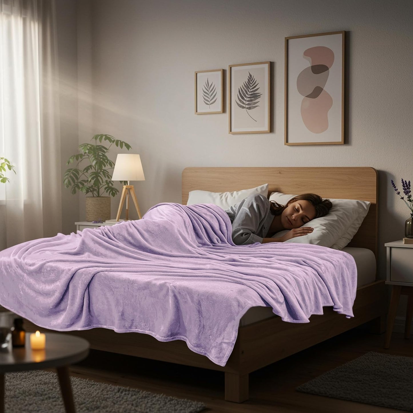 Utopia Bedding Fleece Blanket - Luxury Soft Anti-Static Microfiber | Queen Size Lilac (90x90 Inch)