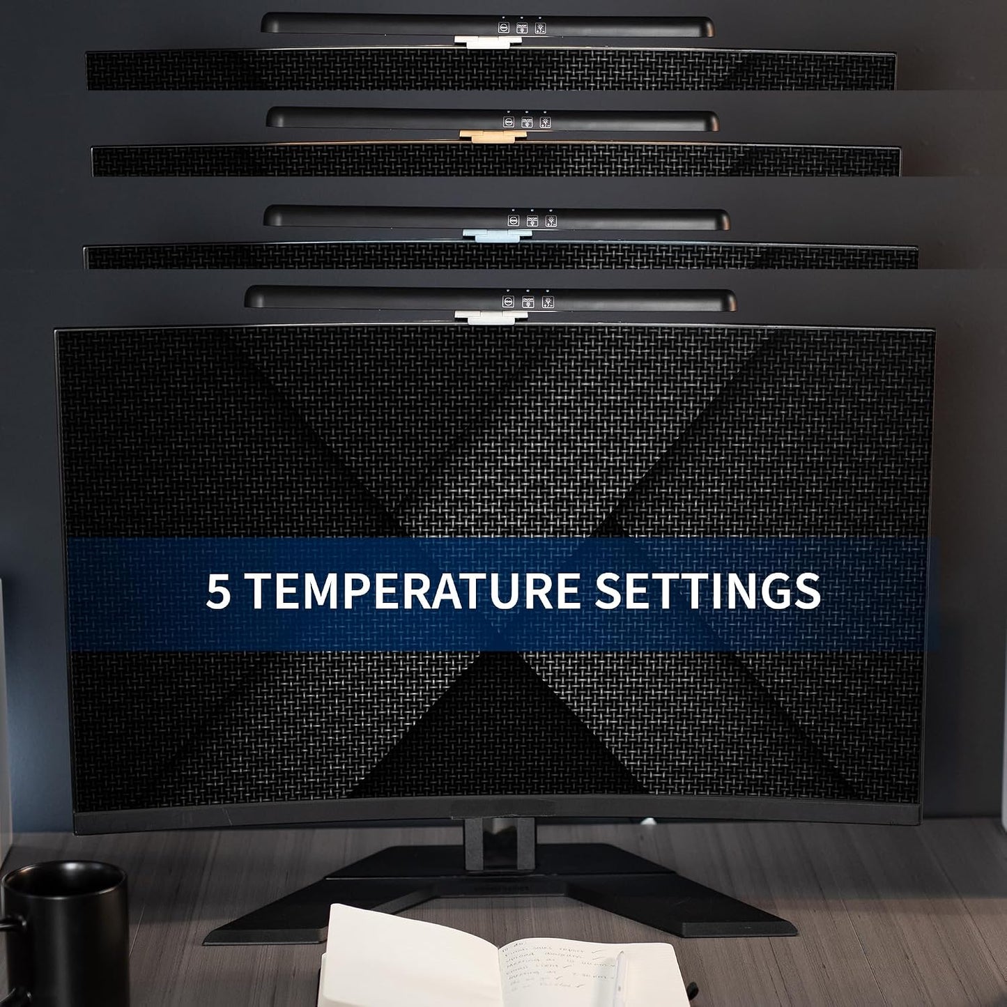 5 Desk-LTSB2 VIVO Universal LED Curved Computer Monitor Light Bar, USB Powered Screen Lamp for Home Office, Level