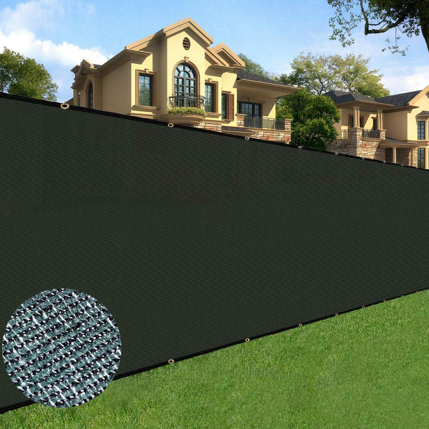 Sunnyglade 6 feet x 50 feet Privacy Screen Fence Heavy Duty Fencing Mesh Shade Net Cover for Wall Garden Yard Backyard (Green, 6 ft X 50 ft)