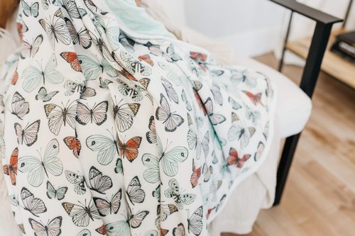 Large Premium Knit Baby 3 Layer Stretchy Quilt Blanket"Dot" by Copper Pearl