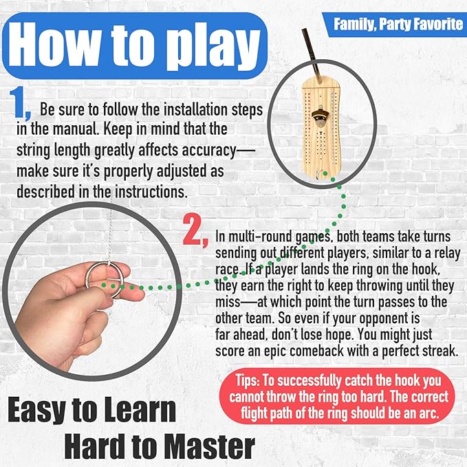 Hook and Ring Toss Game Bottle Opener Ring Toss Game for Indoor Outdoor Party Man