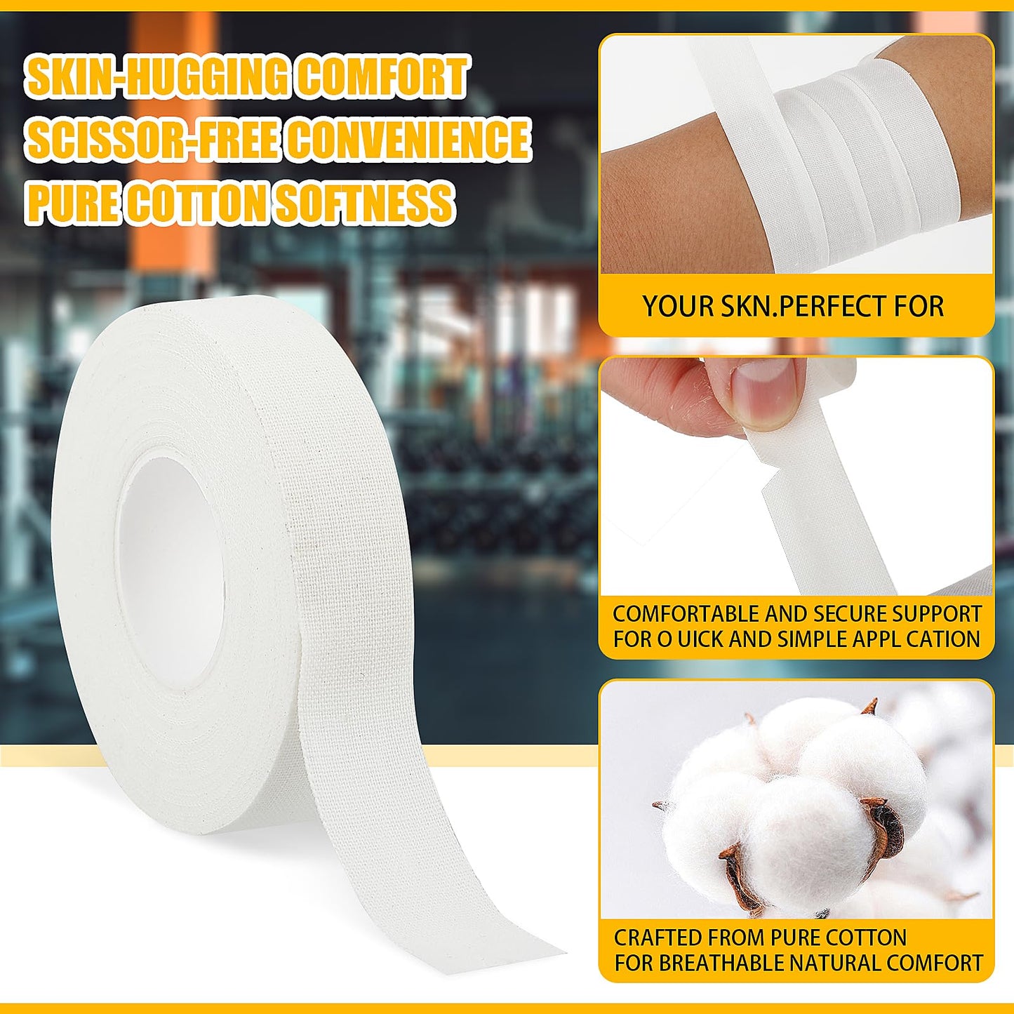 COMNICO Finger Tape, White Extra Strong 0.6-Inch x 32-feet Athletic Tape for Fingers Feet Sweat Volleyball Finger Tape for Outdoor Sports Climbing Football (2)