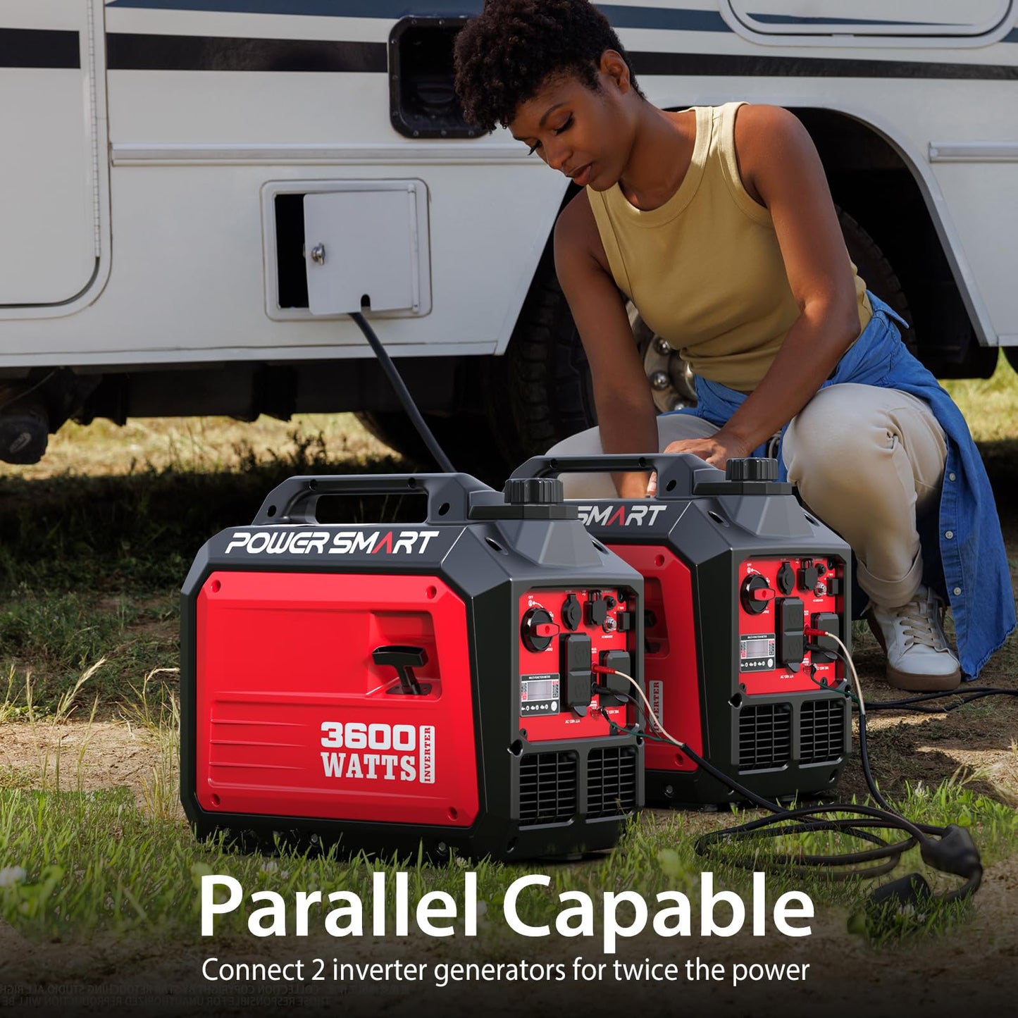 PowerSmart 3600-Watt Portable Inverter Generator, Quiet Technology, RV Ready 30A Outlet, Camping, Home use