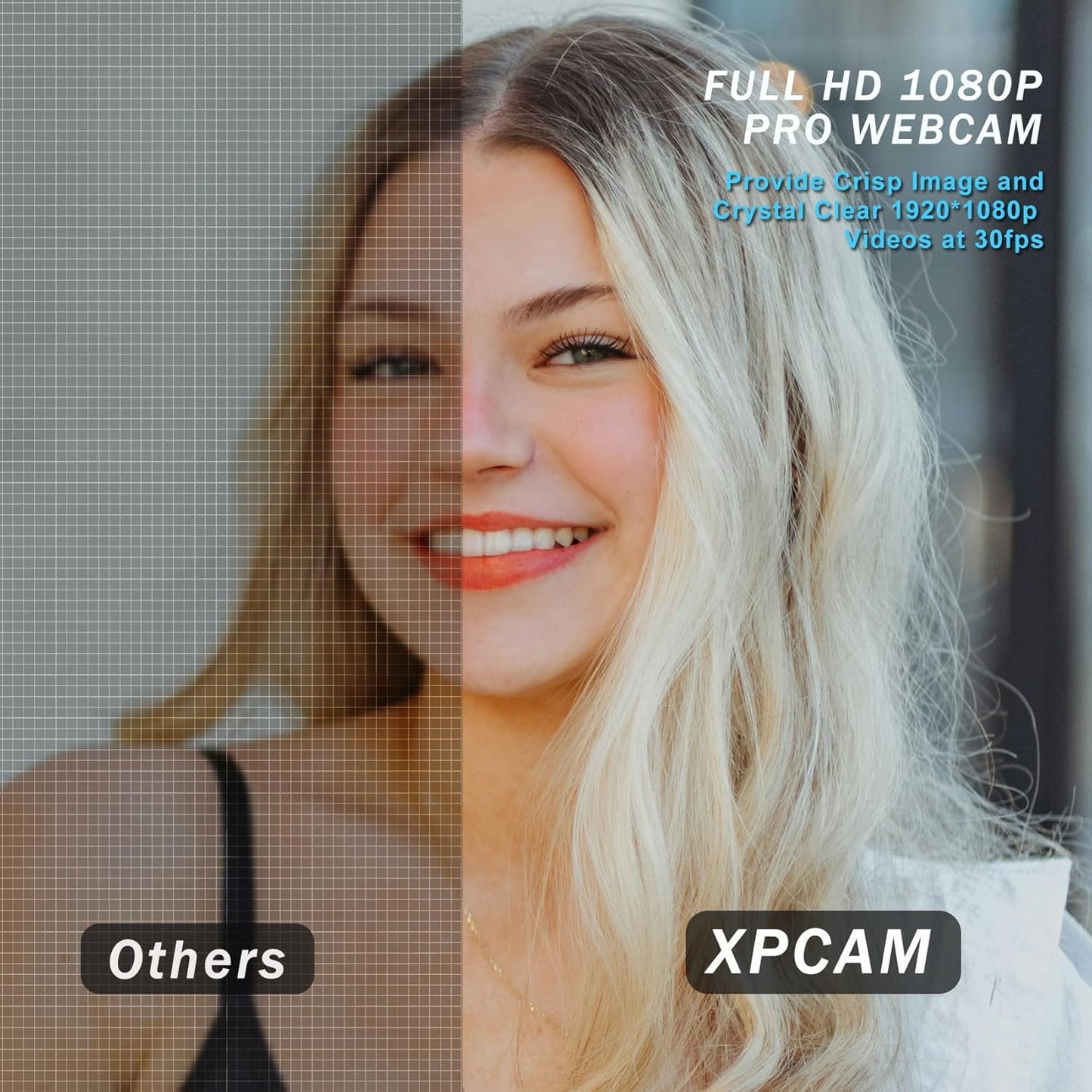 XPCAM 1080P Full HD Webcam with Microphone and Tripod, Pro Streaming Computer Camera with Privacy Cover, Widescreen USB