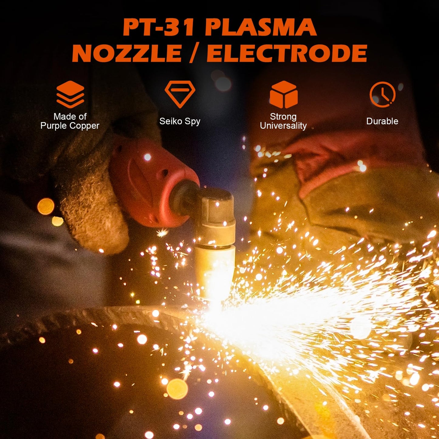 60PCS PT31 Plasma Cutter Consumables, High-Quality Cutting Performance Nozzles, Electrodes & Tips for CUT-40, CUT-50, CT-312Plasma Cutters, Precision Fit Plasma Cutter Torch PT-31 JG-40 LG-40