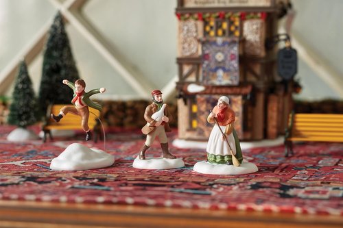 Department 56 Friends and Neighbors Figurine Set - Handcrafted Porcelain Miniatures for Victorian Christmas Decor | 3-Piece Set