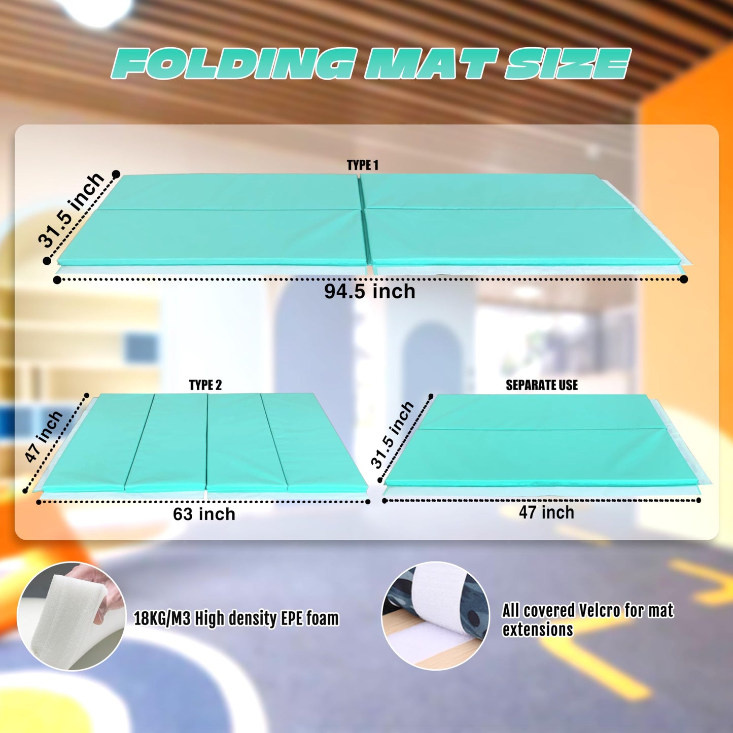 Seliyoo Foldable Gymnastics Bar for Kids Teens Ages 3-18, 5FT/6FT Kip Training Bar -Sturdy Base for Home Training,Adjustable Height 35" to 59" for, 400 LBS Capacity,Anti-Slip Base & Easy Assembly